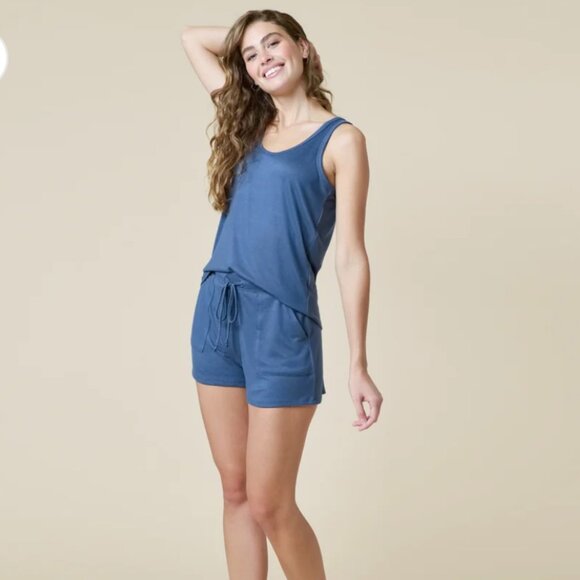 NWT Softies Dream Jersey Tank Top with Shorts Set Indigo Blue Size Small $120 - Picture 2 of 8